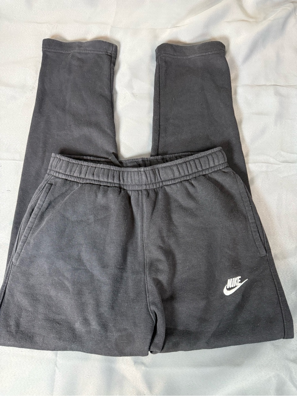 Nike Black Straight Leg Sweatpants with White Logo